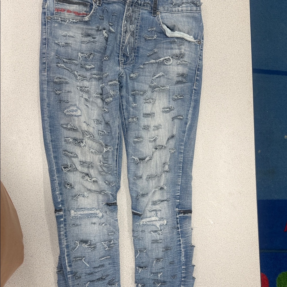 Men's Distressed Denim Skinny Jeans